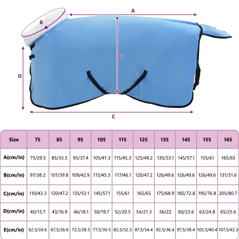 vidaXL Paardendeken Volledige Aqua 75 cm Polar fleece
