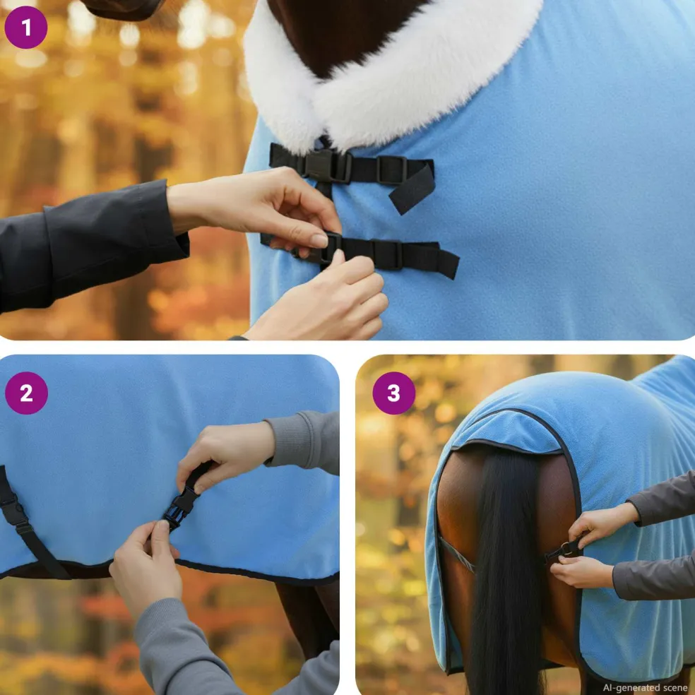 vidaXL Paardendeken Volledige Aqua 75 cm Polar fleece
