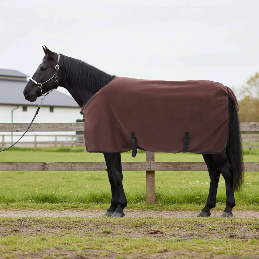 vidaXL Paardendeken Volledig Donkerbruin 75 cm Polyester Fleece