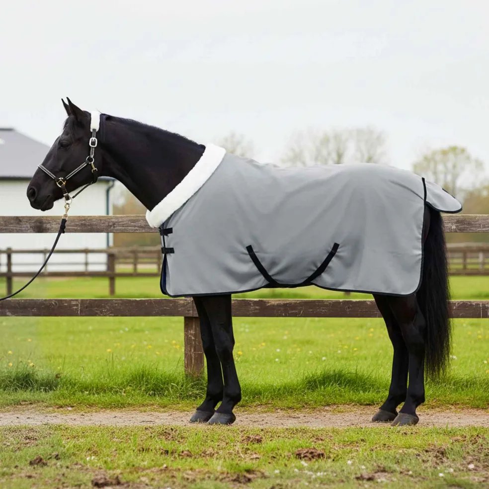 vidaXL Paardendeken Volledig Lichtgrijs 75 cm Polar fleece