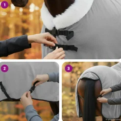 vidaXL Paardendeken Volledig Lichtgrijs 75 cm Polar fleece