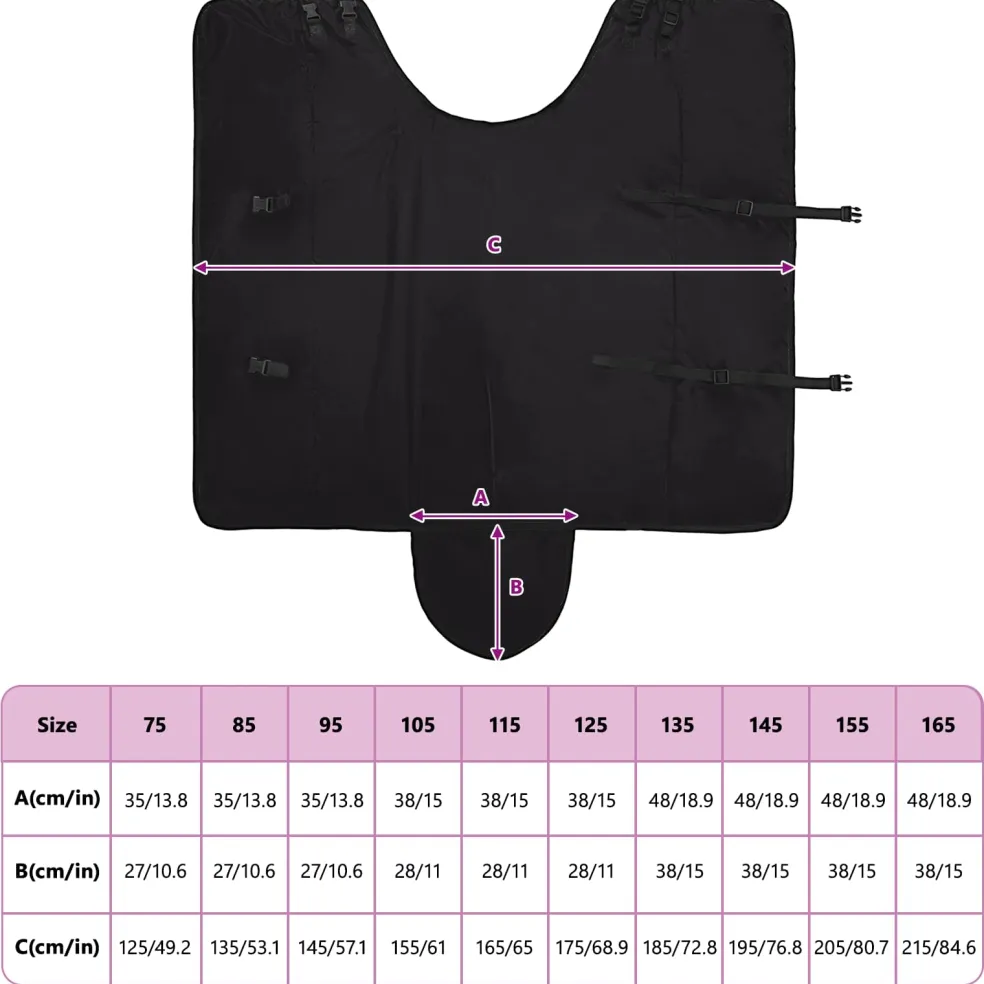 vidaXL Paardendeken Volledig Zwart 75 cm Polyester