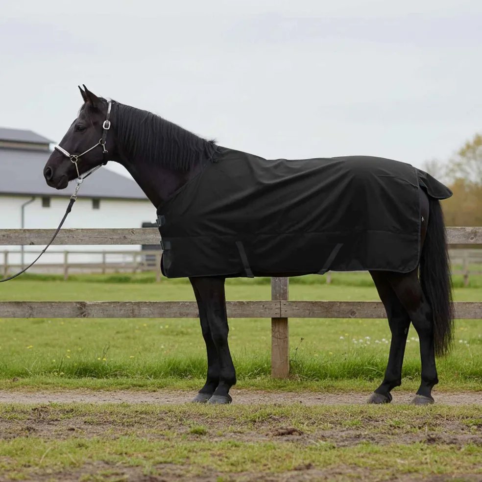 vidaXL Paardendeken Volledig Zwart 75 cm Polyester