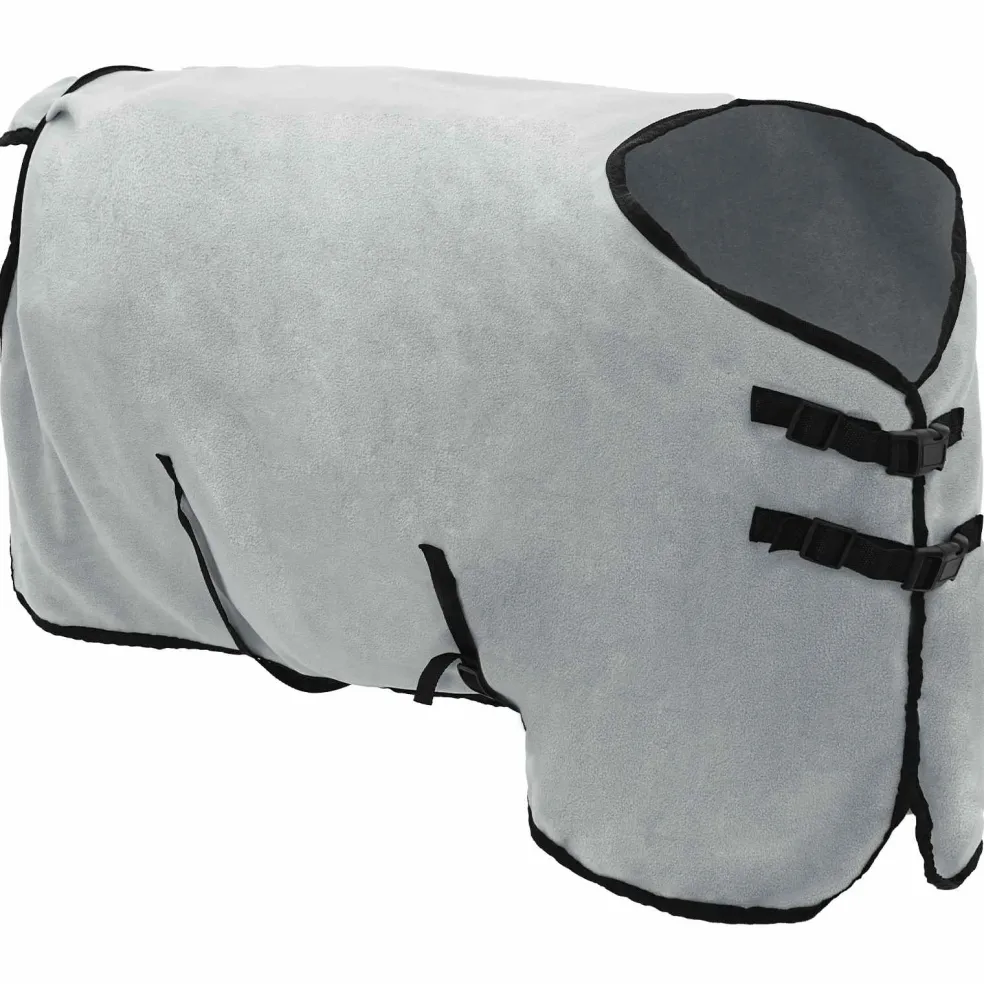 vidaXL Paardendeken Volledig Lichtgrijs en Roze 75 cm Polyester Fleece