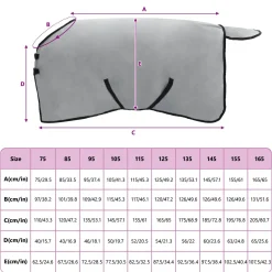 vidaXL Paardendeken Volledig Lichtgrijs en Roze 75 cm Polyester Fleece
