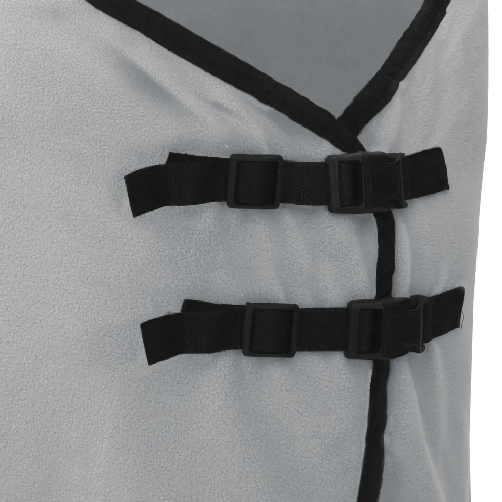 vidaXL Paardendeken Volledig Lichtgrijs en Roze 75 cm Polyester Fleece