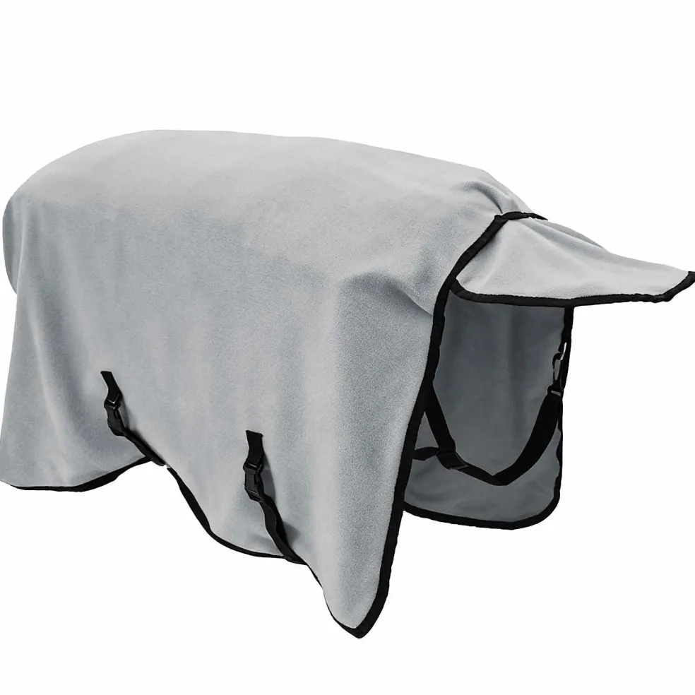 vidaXL Paardendeken Volledig Lichtgrijs en Roze 75 cm Polyester Fleece