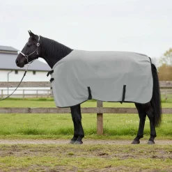 vidaXL Paardendeken Volledig Lichtgrijs en Roze 75 cm Polyester Fleece