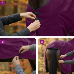 vidaXL Paardendeken Volledig Paars 75 cm Polyester
