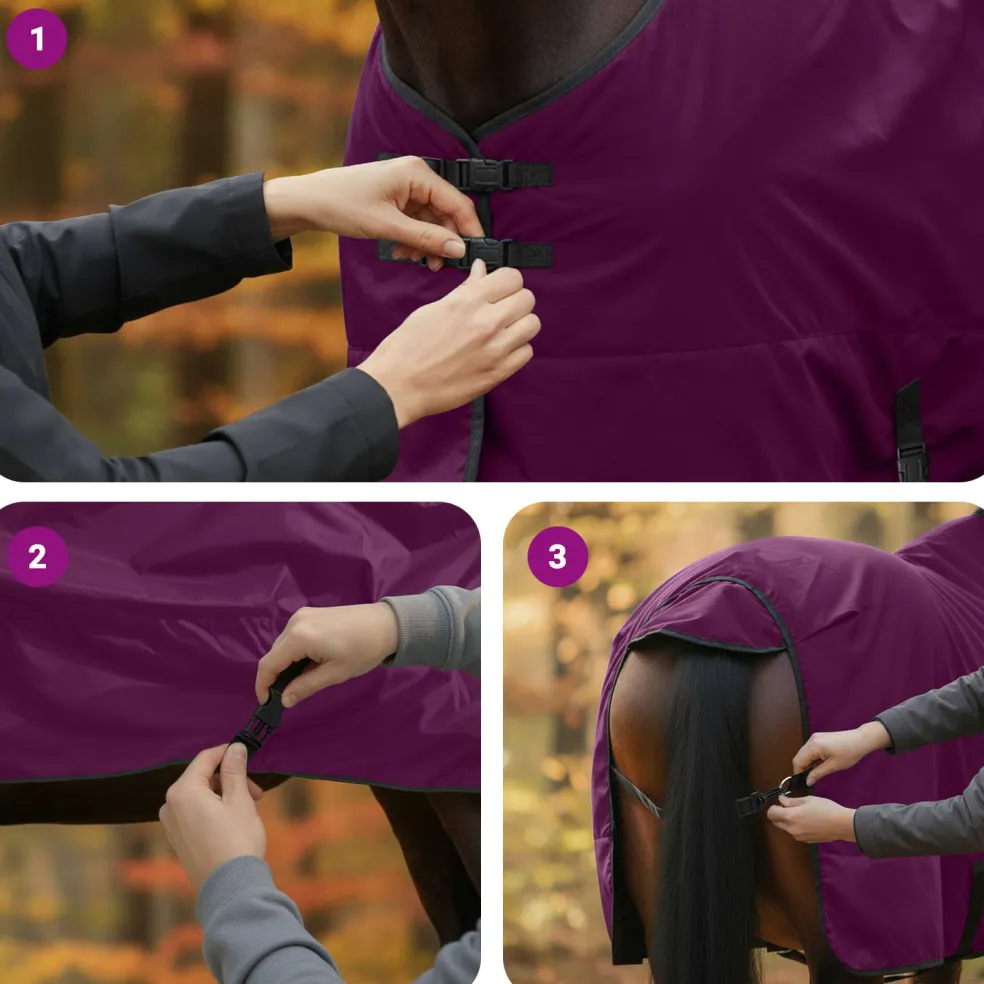 vidaXL Paardendeken Volledig Paars 75 cm Polyester