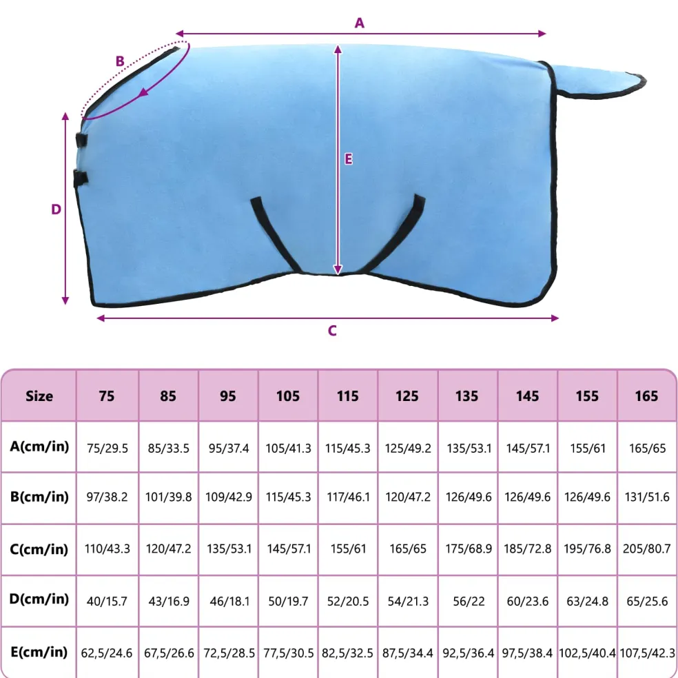 vidaXL Paardendeken Volledige Aqua 75 cm Polyester Fleece