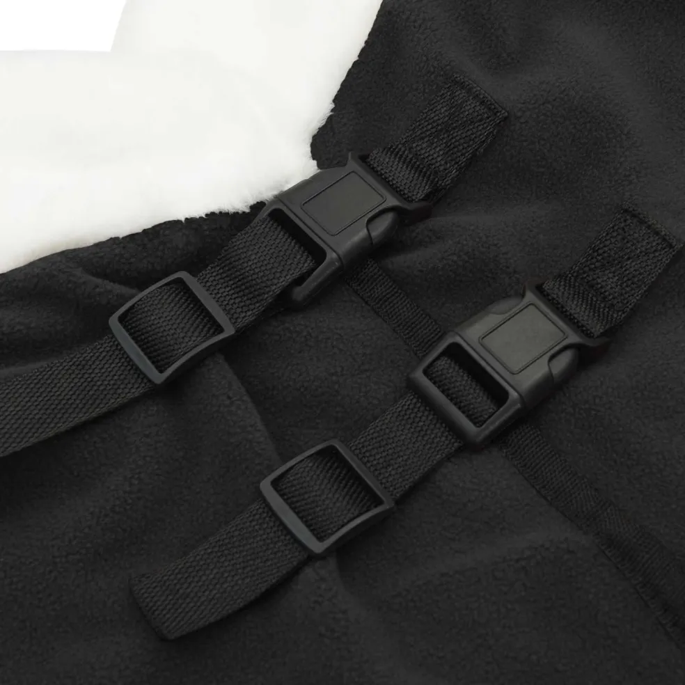 vidaXL Paardendeken Zwart 75 cm Polar fleece