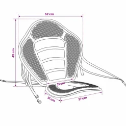 vidaXL Paddle Board Zitting 52 x 31 x 45 cm Lyocell Zwart