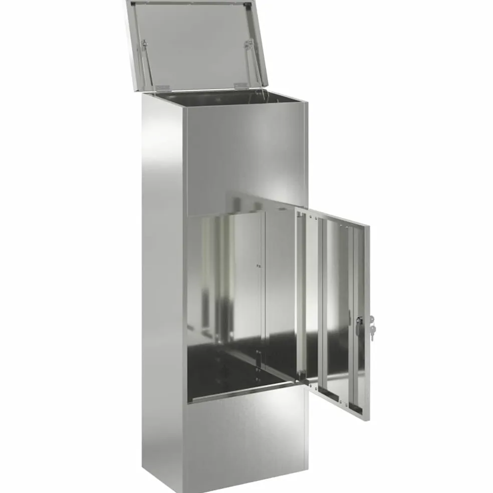 vidaXL Pakket inwerp box met opslag Zwart 44,5 x 29 x 110,5 cm