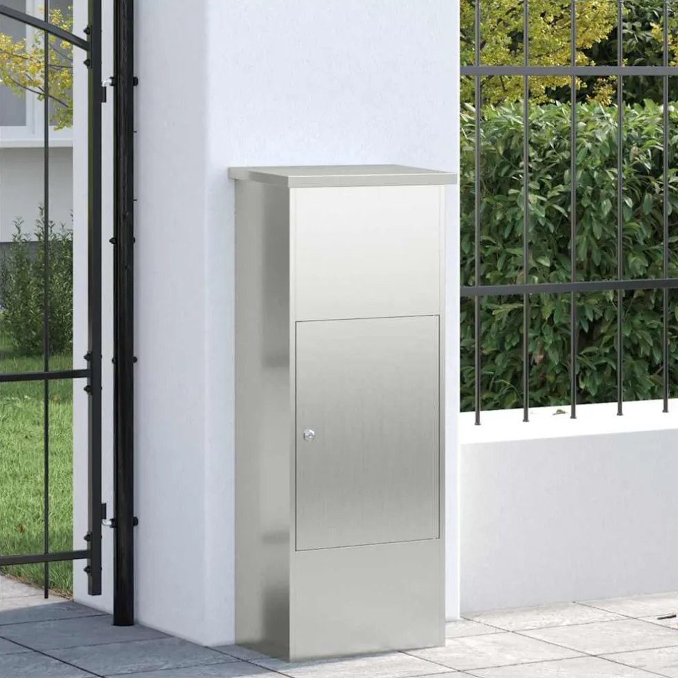 vidaXL Pakket inwerp box met opslag Zwart 44,5 x 29 x 110,5 cm
