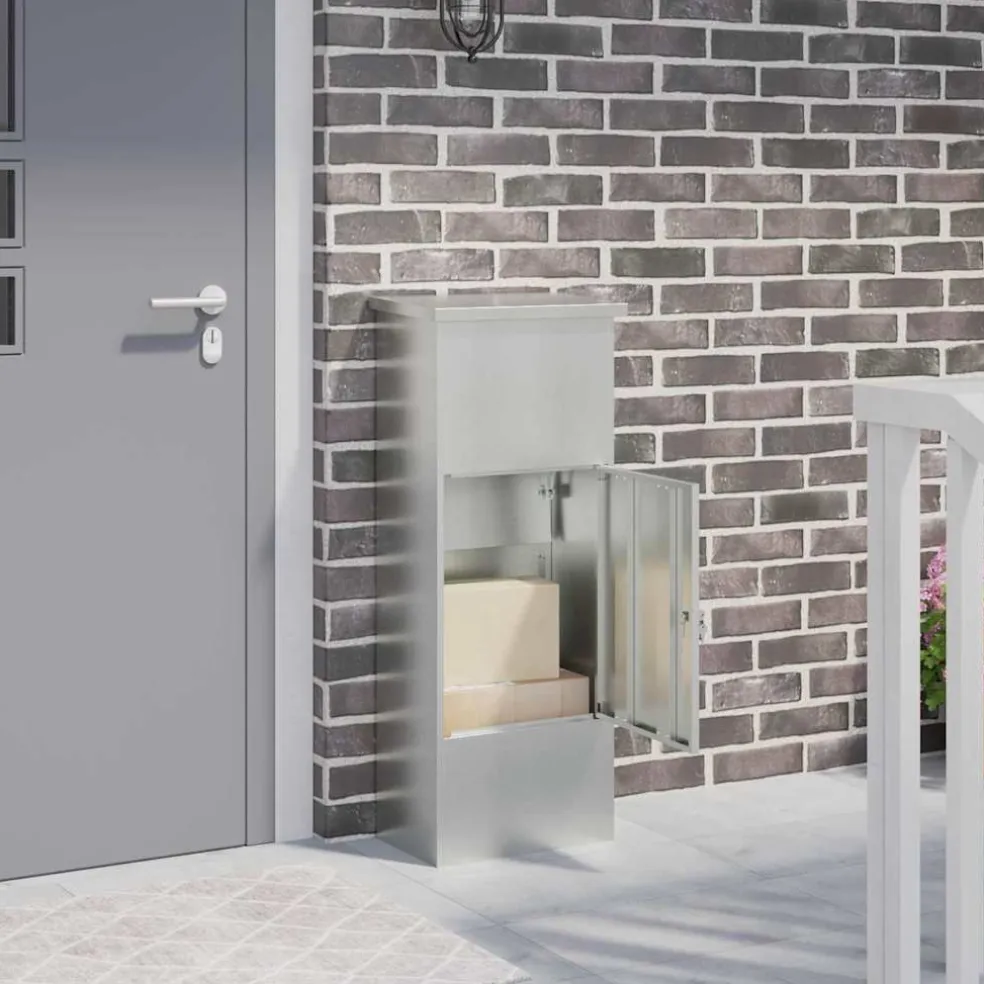 vidaXL Pakket inwerp box met opslag Zwart 44,5 x 29 x 110,5 cm