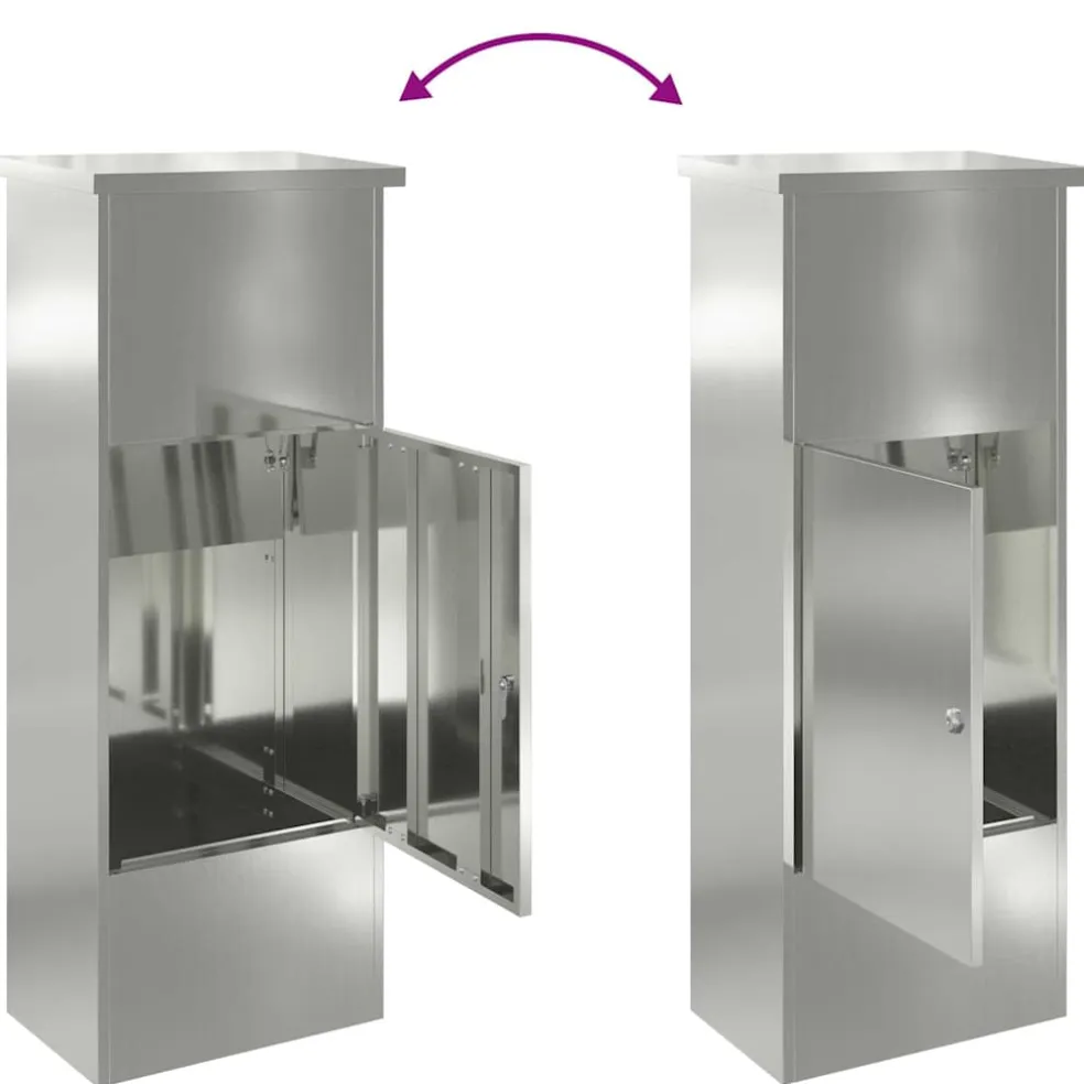 vidaXL Pakket inwerp box met opslag Zwart 44,5 x 29 x 110,5 cm
