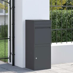 vidaXL Pakket inwerp box met opslag Antraciet 41 x 38 x 103 cm Staal