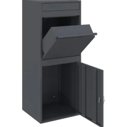 vidaXL Pakket inwerp box met opslag Antraciet 41 x 38 x 103 cm Staal