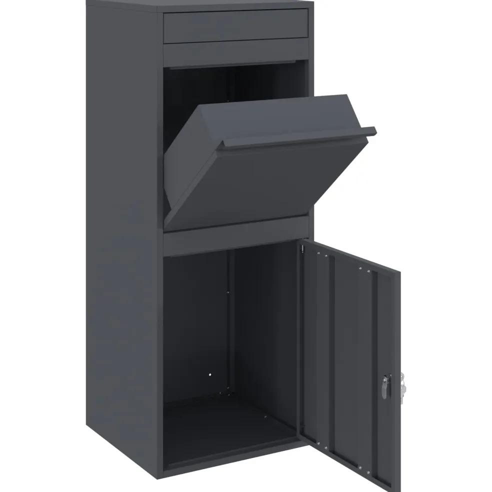 vidaXL Pakket inwerp box met opslag Antraciet 41 x 38 x 103 cm Staal