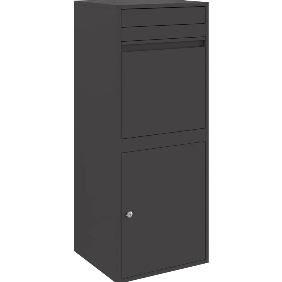 vidaXL Pakket inwerp box met opslag Zwart 41 x 38 x 103 cm Staal