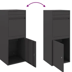vidaXL Pakket inwerp box met opslag Zwart 41 x 38 x 103 cm Staal