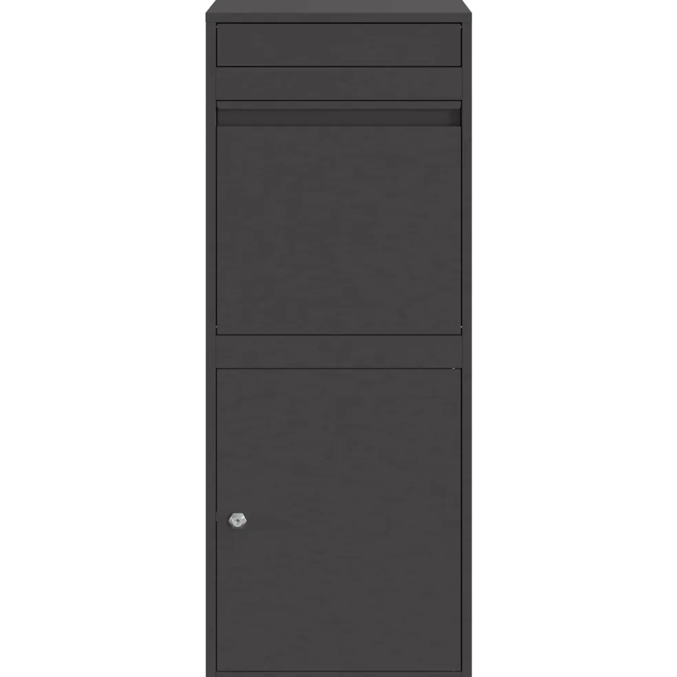 vidaXL Pakket inwerp box met opslag Zwart 41 x 38 x 103 cm Staal