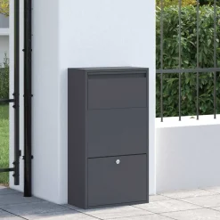 vidaXL Pakket inwerp box met opslag Antraciet 44 x 22 x 82 cm Staal