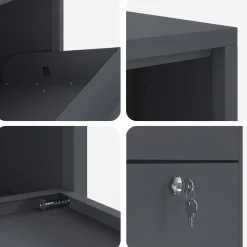 vidaXL Pakket inwerp box met opslag Antraciet 44 x 22 x 82 cm Staal