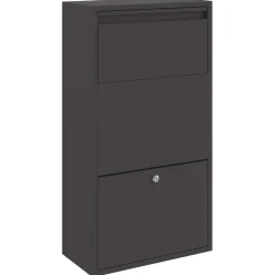 vidaXL Pakket inwerp box met opslag Zwart 44 x 22 x 82 cm Staal