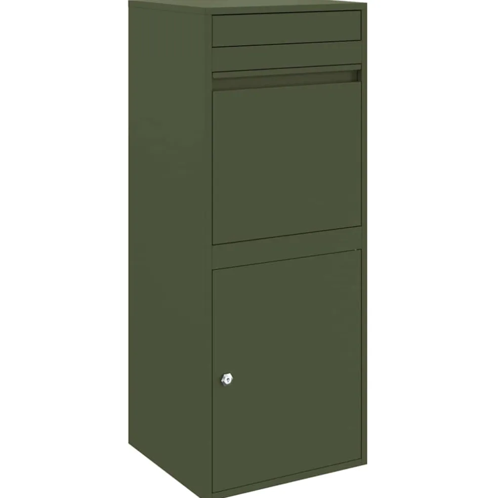 vidaXL Pakket inwerp box met opslag Olijfgroen 41 x 38 x 103 cm Staal