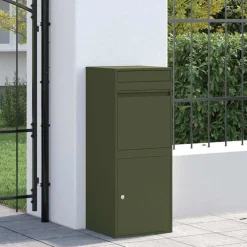 vidaXL Pakket inwerp box met opslag Olijfgroen 41 x 38 x 103 cm Staal
