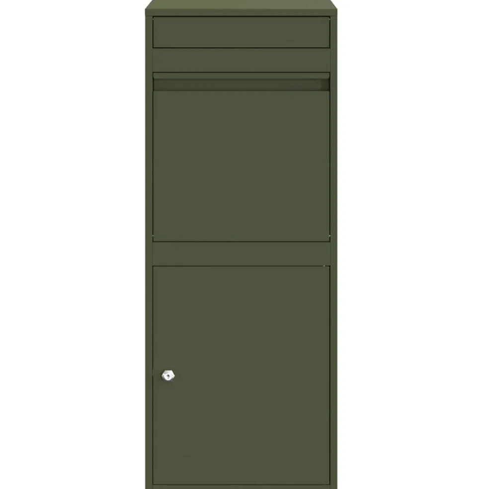 vidaXL Pakket inwerp box met opslag Olijfgroen 41 x 38 x 103 cm Staal
