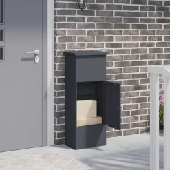 vidaXL Pakket inwerp box met slot Antraciet 44,5 x 29 x 110,5 cm Staal
