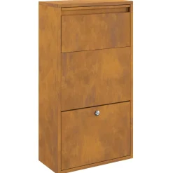 vidaXL Pakket inwerp box met slot Roestig 44 x 22 x 82 cm Cortenstaal