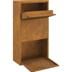 vidaXL Pakket inwerp box met slot Roestig 44 x 22 x 82 cm Cortenstaal