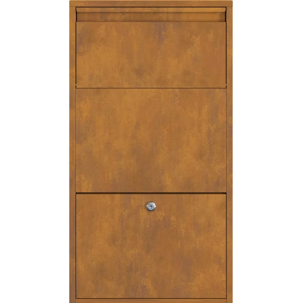 vidaXL Pakket inwerp box met slot Roestig 44 x 22 x 82 cm Cortenstaal