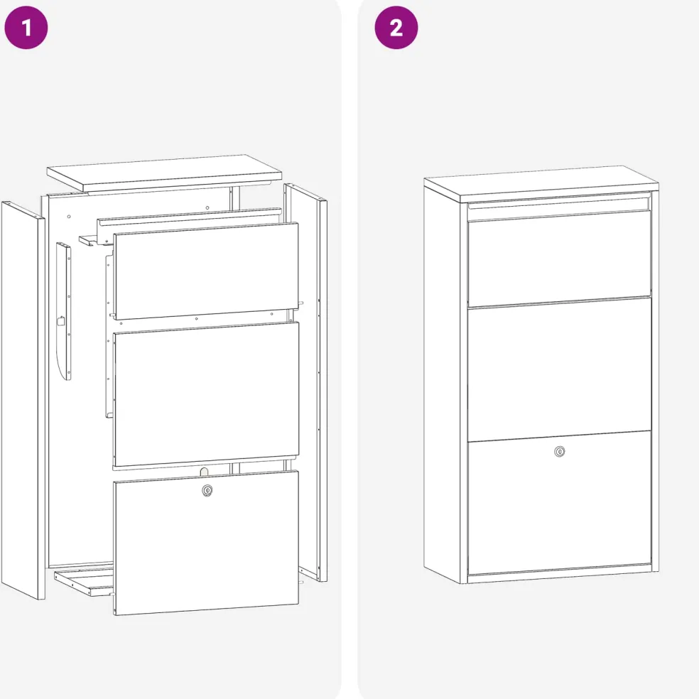 vidaXL Pakket inwerp box met slot Roestig 44 x 22 x 82 cm Cortenstaal