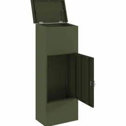 vidaXL Pakket inwerp box Olijfgroen 44,5 x 29 x 110,5 cm Staal