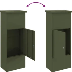 vidaXL Pakket inwerp box Olijfgroen 44,5 x 29 x 110,5 cm Staal