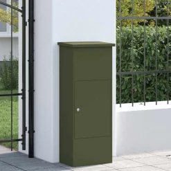 vidaXL Pakket inwerp box Olijfgroen 44,5 x 29 x 110,5 cm Staal