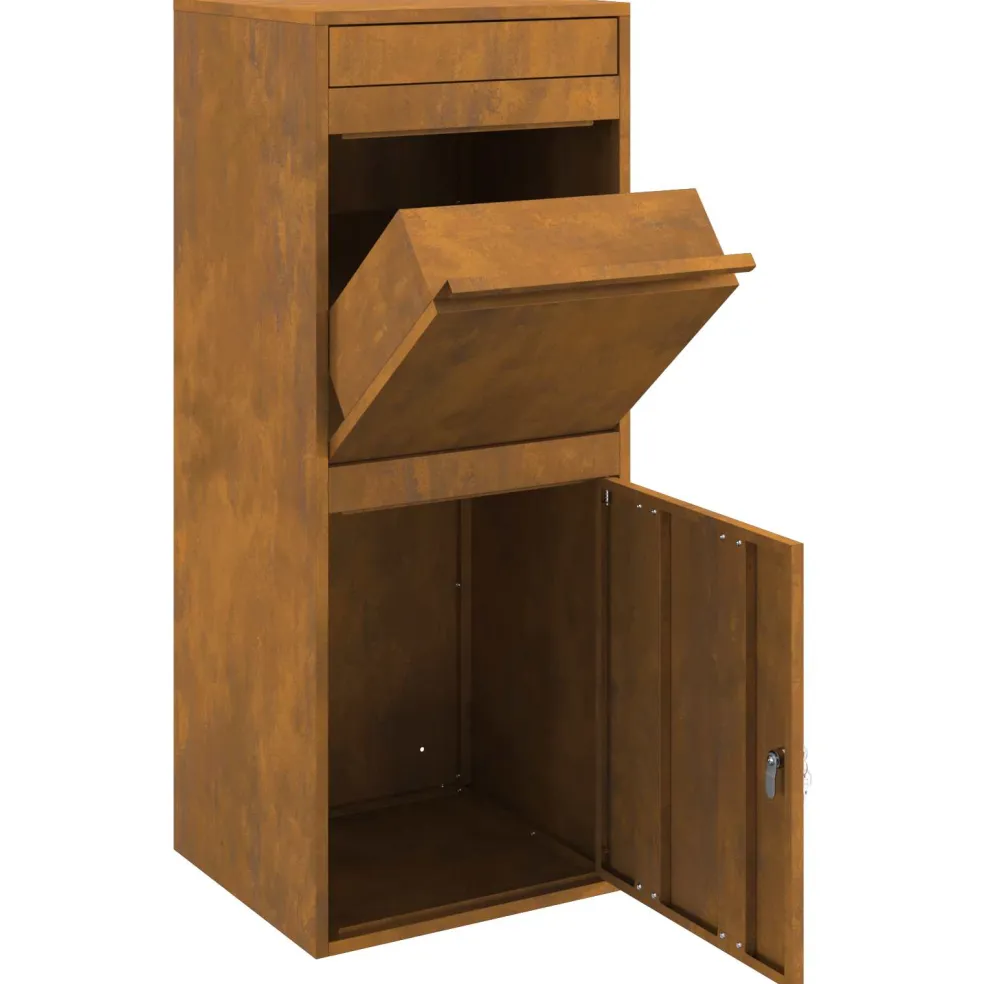 vidaXL Pakket inwerp box Roestkleurig 41 x 38 x 103 cm weervast staal