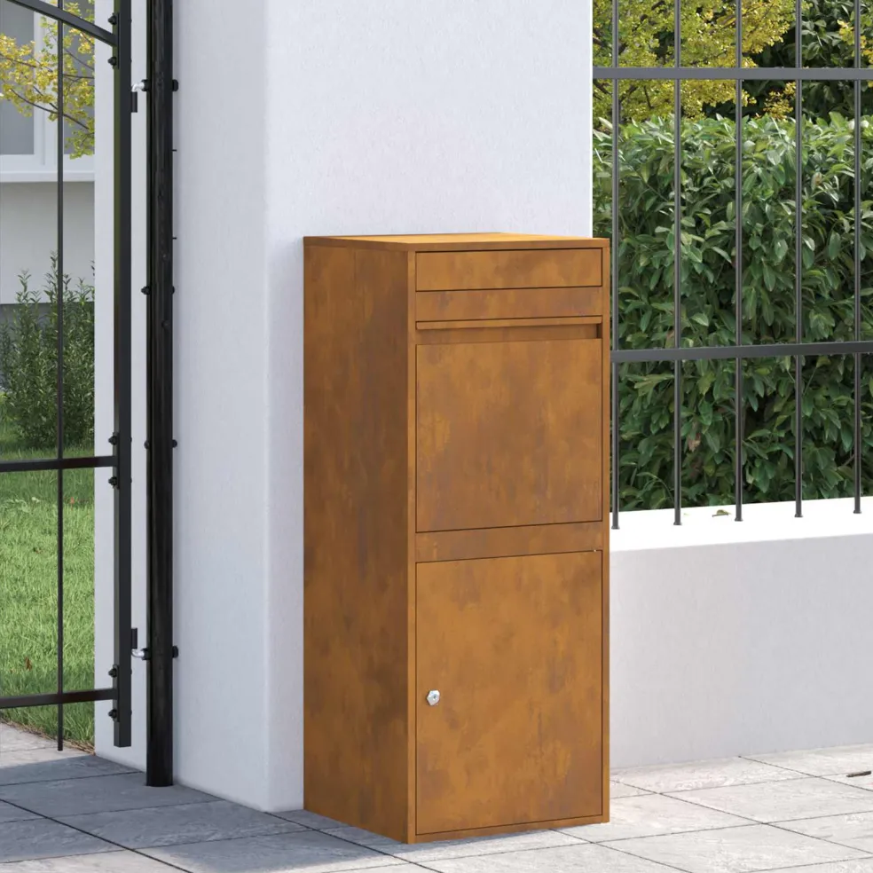 vidaXL Pakket inwerp box Roestkleurig 41 x 38 x 103 cm weervast staal