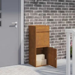 vidaXL Pakket inwerp box Roestkleurig 41 x 38 x 103 cm weervast staal