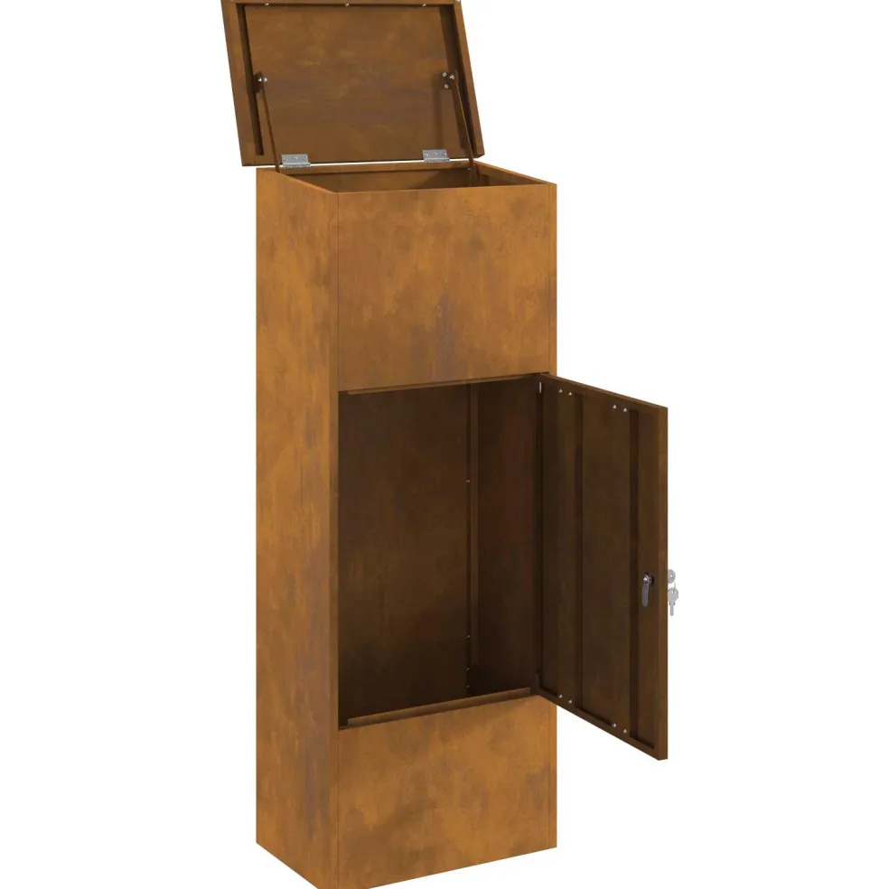 vidaXL Pakket inwerp box Roestig 44,5 x 29 x 110,5 cm weervast staal