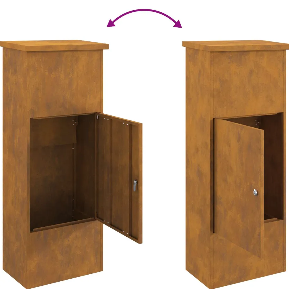 vidaXL Pakket inwerp box Roestig 44,5 x 29 x 110,5 cm weervast staal