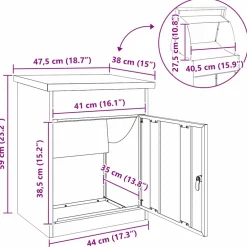 vidaXL Pakket inwerp box Roestig 47,5 x 38 x 59 cm weervast staal