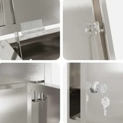vidaXL Pakket inwerp box Zilver 44,5 x 29 x 110,5 cm Roestvrij staal