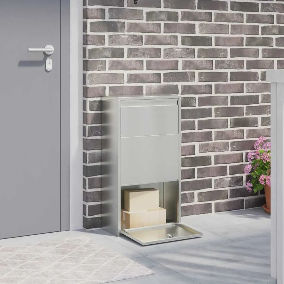 vidaXL Pakket inwerp box Zilver 44 x 22 x 82 cm Gegalvaniseerd staal