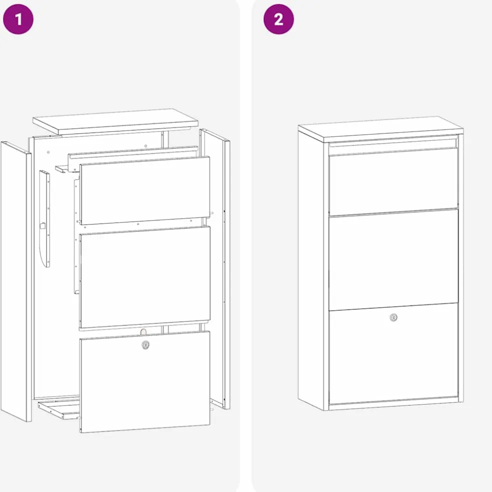 vidaXL Pakket inwerp box Zilver 44 x 22 x 82 cm Gegalvaniseerd staal